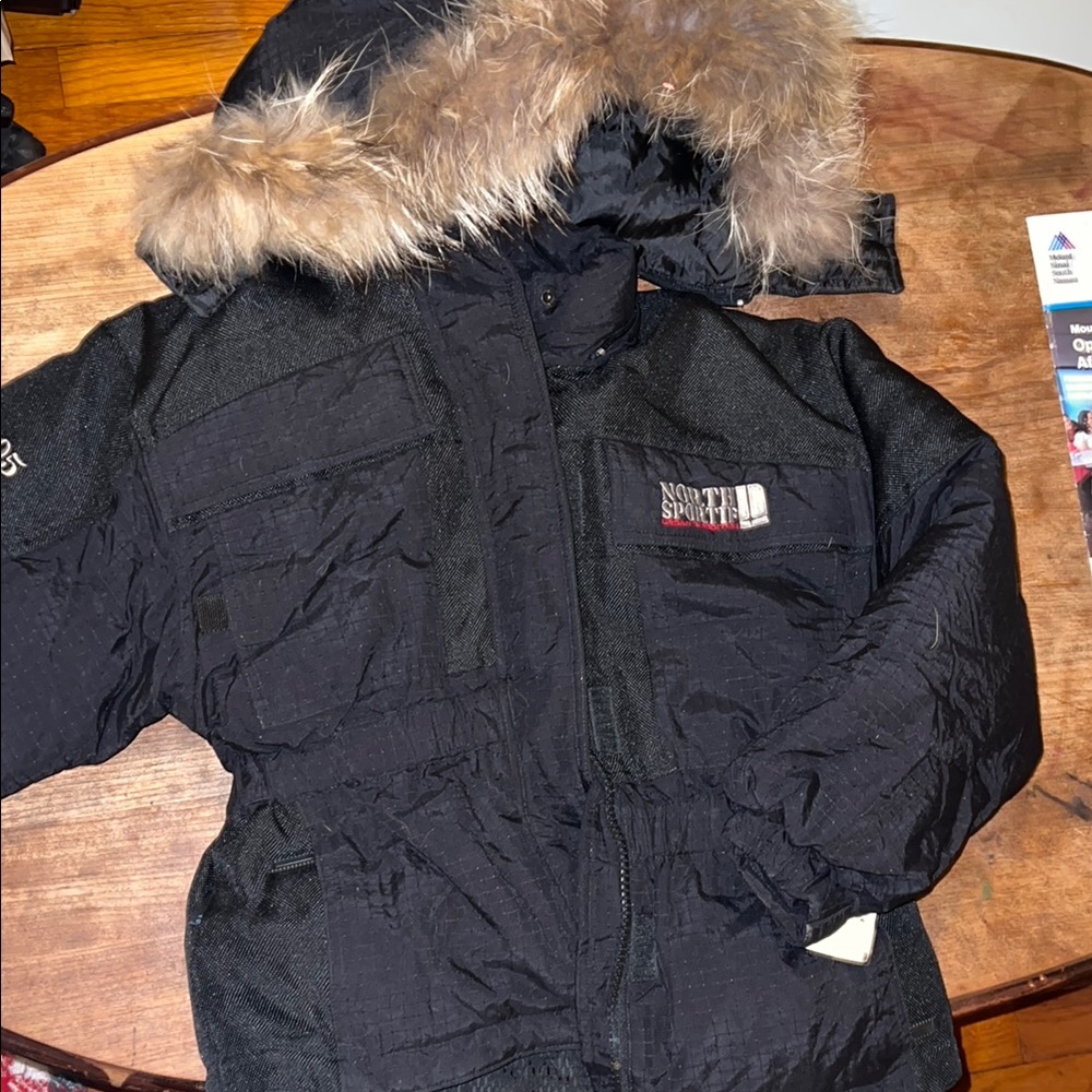 Black North Sortif Jacket with Fur Trim